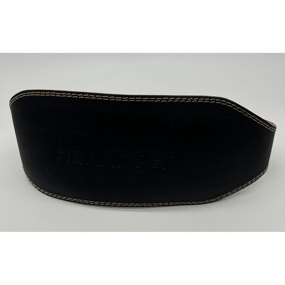 Harbinger 6" Padded Leather Weight Lifting Belt  Black  Size Medium